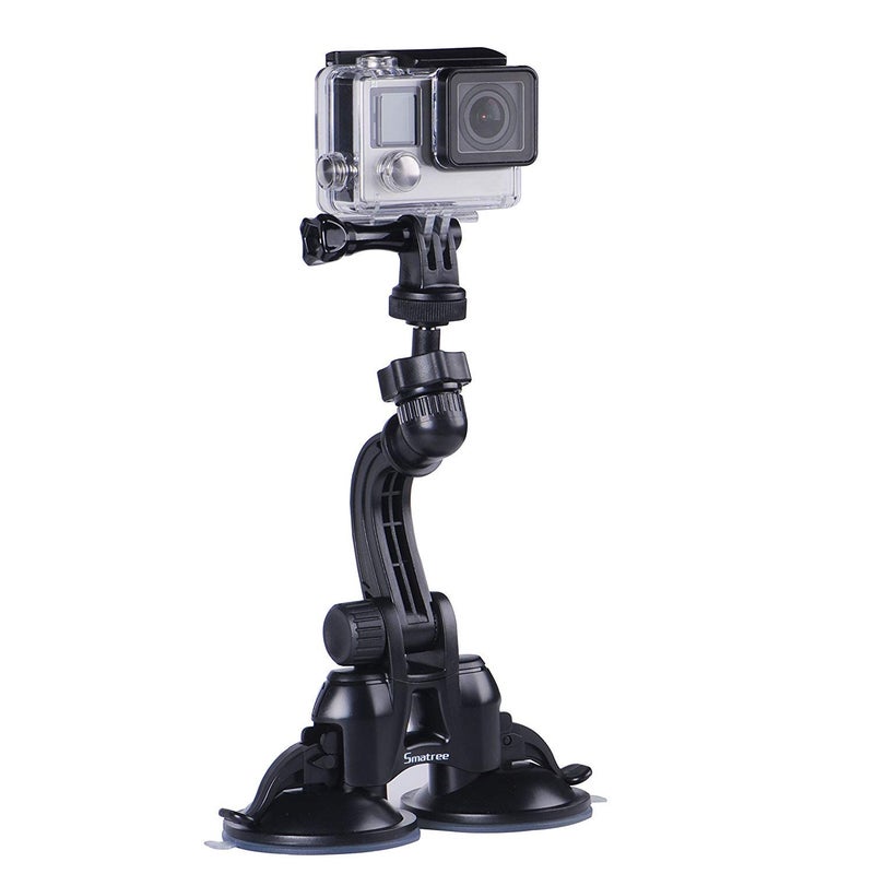 Smatree حامل مزدوج بكوب شفط سماتري، حامل سيارة متوافق مع OSMO 360/Gopro hero 13/12/11/10/9/8/7/Max/6/5/4/3+/3، لكاميرا DJI OSMO Action 5 pro 4/3، إنستا 360، قوة شفط أكبر (نسخة محدثة) - Image 1